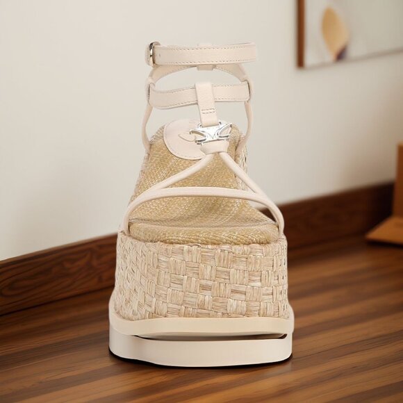 Circus NY By Sam Edelman Odette Womens Square Open Toe Sandals Vanilla Bean NIB - Picture 2 of 4